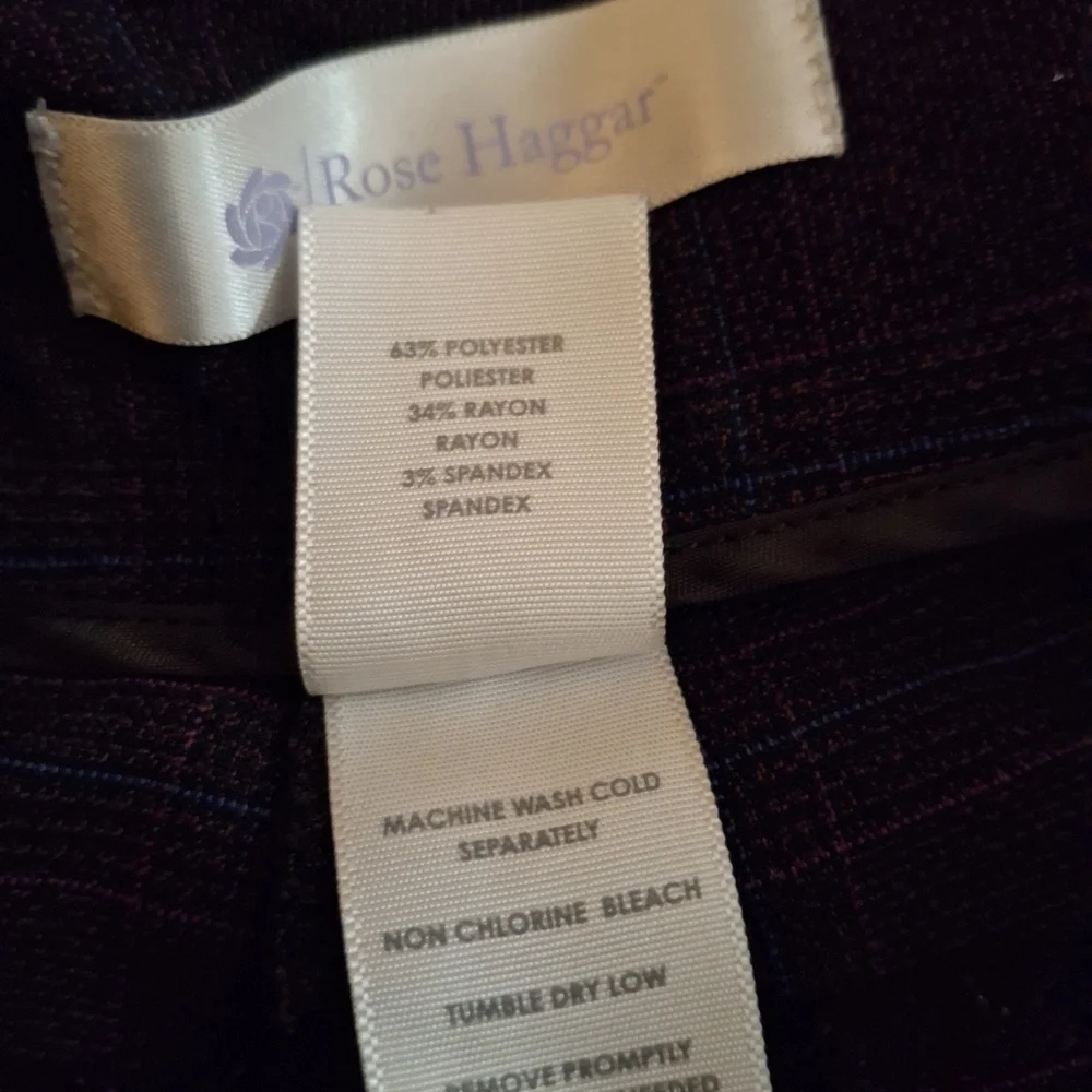 Rose Haggar Women's Dark Brown Pun Stripe Dress Pants